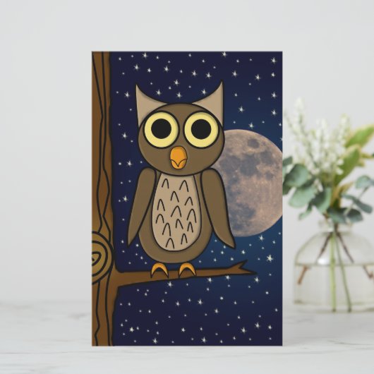 Eule Briefpapier (Stehend Vorderseite)