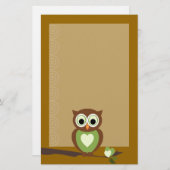Eule Briefpapier (Vorne/Hinten)