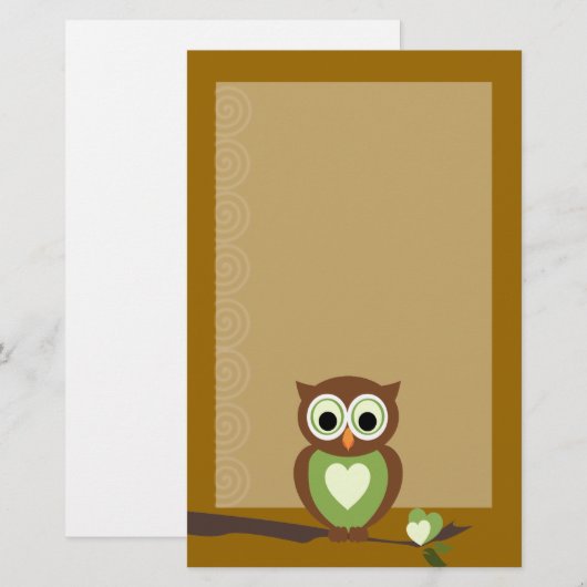 Eule Briefpapier (Vorne/Hinten)