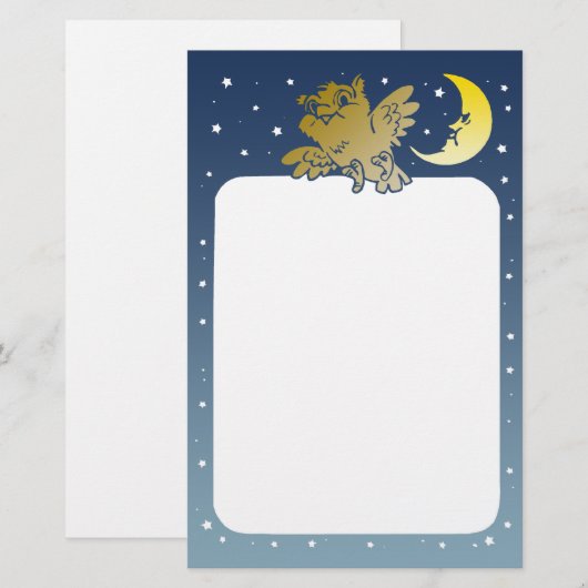 Eule Briefpapier (Vorne/Hinten)