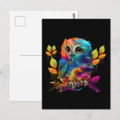 EULE BUNTE ABSTRAKT POSTKARTE (Vorne/Hinten)