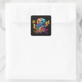 EULE BUNTE ABSTRAKTE  QUADRATISCHER AUFKLEBER (Tasche)