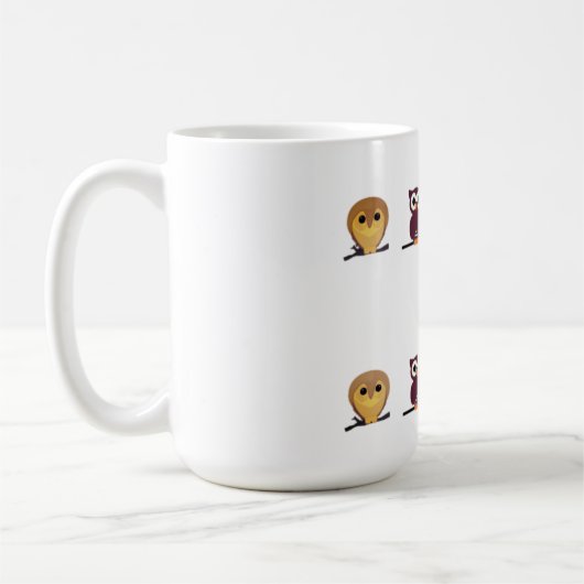 Eule, Cartoon Kaffeetasse (Links)