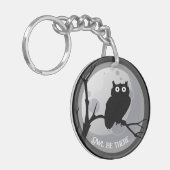 Eule da Owl Schwarz und Weiß Schlüsselanhänger (Vorderseite links)