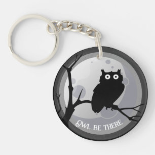 Eule da Owl Schwarz und Weiß Schlüsselanhänger