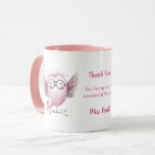 Eule Danke Lehrer Tasse (Vorderseite Links)