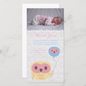 Eule danken Ihnen, Dankeskarte (Vorne/Hinten)