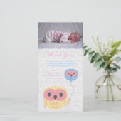 Eule danken Ihnen, Dankeskarte (Stehend Vorderseite)
