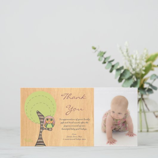 Eule danken Ihnen neue Dankeskarte (Stehend Vorderseite)