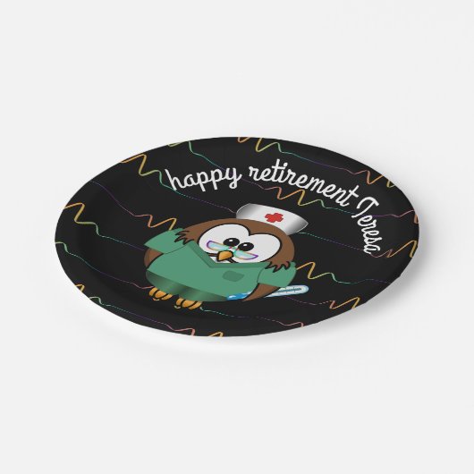 Eule der Krankenschwester - Teller (Schrägansicht)