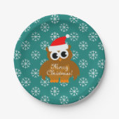 Eule des WeihnachtspapierTellers | Sankt mit Pappteller (Vorderseite)