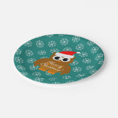 Eule des WeihnachtspapierTellers | Sankt mit Pappteller (Schrägansicht)