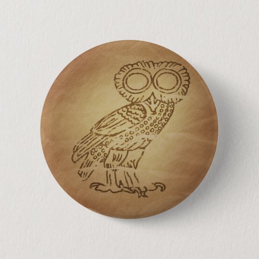 Eule des Weisheitsgriechischen Button (Vorderseite)