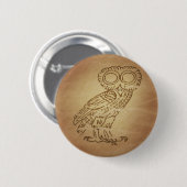 Eule des Weisheitsgriechischen Button (Vorne & Hinten)