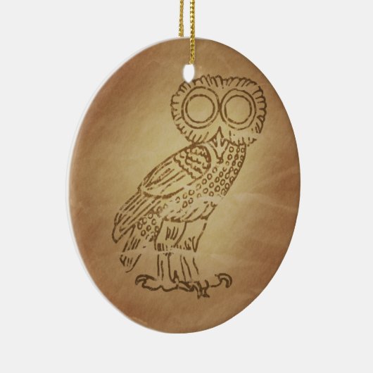 Eule des Weisheitsgriechischen Keramik Ornament (Rechts)