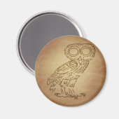 Eule des Weisheitsgriechischen Magnet (Vorderseite/Rückseite)
