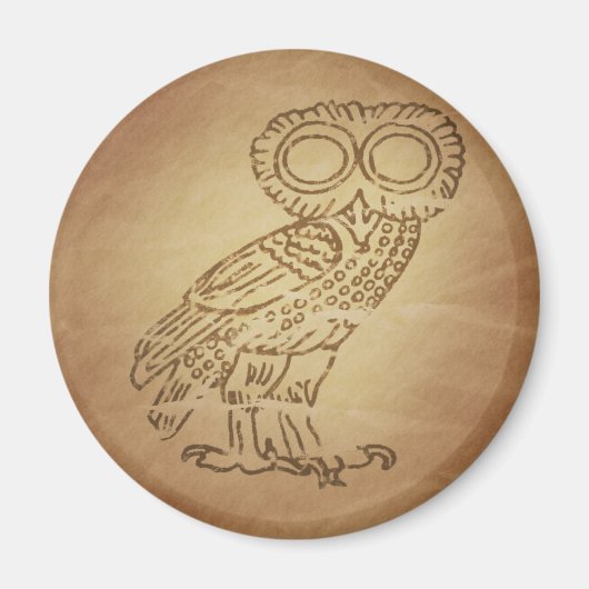 Eule des Weisheitsgriechischen Magnet (Vorne)