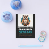 Eule-Design, Warnung der Nachbarschaftsgemeinschaf Flyer (Einzeln)