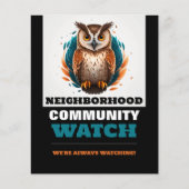 Eule-Design, Warnung der Nachbarschaftsgemeinschaf Flyer (Vorne)