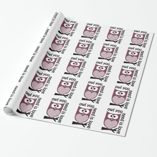 Eule, die Sie benötigen, ist LIEBE Geschenkpapier (Ungerollt)