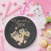 Eule, die Sie benötigen, ist LIEBE Pappteller (Party)