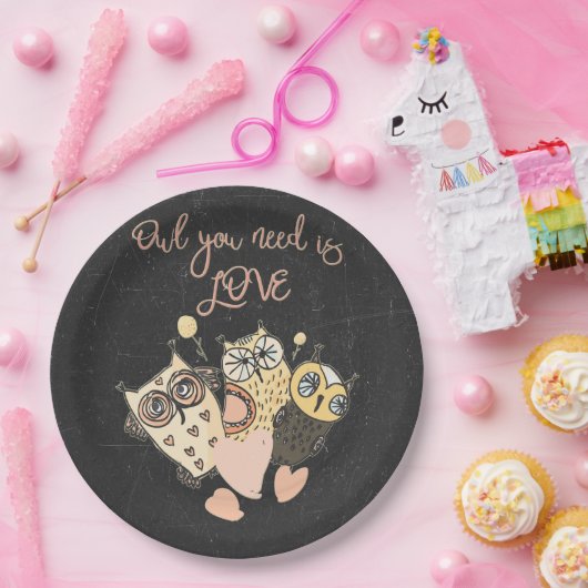 Eule, die Sie benötigen, ist LIEBE Pappteller (Party)