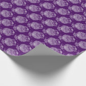 Eule (dunkel lila) - Papierumschlag Geschenkpapier (Ecke)