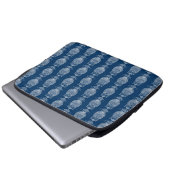 Eule (dunkelblau) - Laptop-Sieb Laptopschutzhülle (Vorne Knopf)