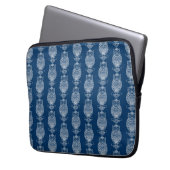 Eule (dunkelblau) - Laptop-Sieb Laptopschutzhülle (Vorderseite Links)