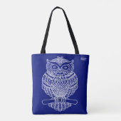 Eule (dunkelblau) - Tasche (Rückseite)