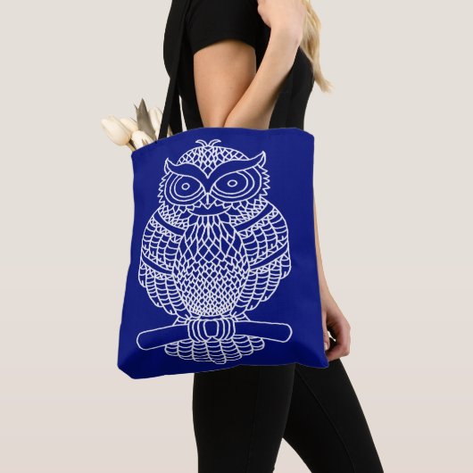 Eule (dunkelblau) - Tasche (Von Nahem)