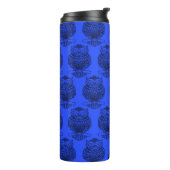 Eule (dunkelblau) - Thermal Tumbler Thermosbecher (Nach links gedreht)