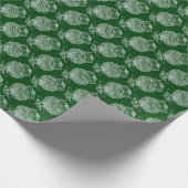 Eule (dunkelgrün) - Umhüllungspapier Geschenkpapier (Ecke)