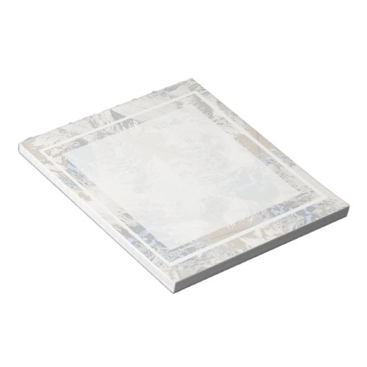 Eule Feathers, grau, beige und blau Notizblock (angewinkelt)