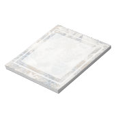 Eule Feathers, grau, beige und blau Notizblock (Rotiert)