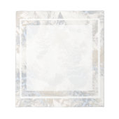 Eule Feathers, grau, beige und blau Notizblock (Vorderseite)