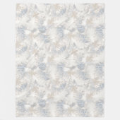 Eule Feathers, grau, beige und blau, Vogel, Licht, Fleecedecke (Vorderseite)