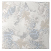 Eule Feathers, grau, beige und blau, Vogel, Licht, Fliese (Vorderseite)