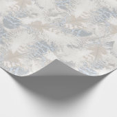 Eule Feathers, grau, beige und blau, Vogel, Licht, Geschenkpapier (Ecke)