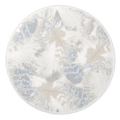 Eule Feathers, grau, beige und blau, Vogel, Licht, Keramikknauf (Vorderseite)