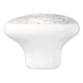 Eule Feathers, grau, beige und blau, Vogel, Licht, Keramikknauf (Seitenansicht)