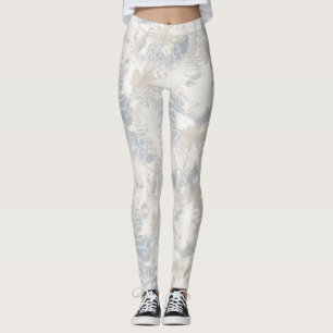 Eule Feathers, grau, beige und blau, Vogel, Licht, Leggings