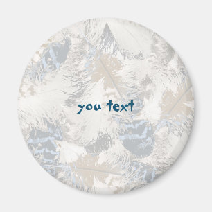Eule Feathers, grau, beige und blau, Vogel, Licht, Magnet