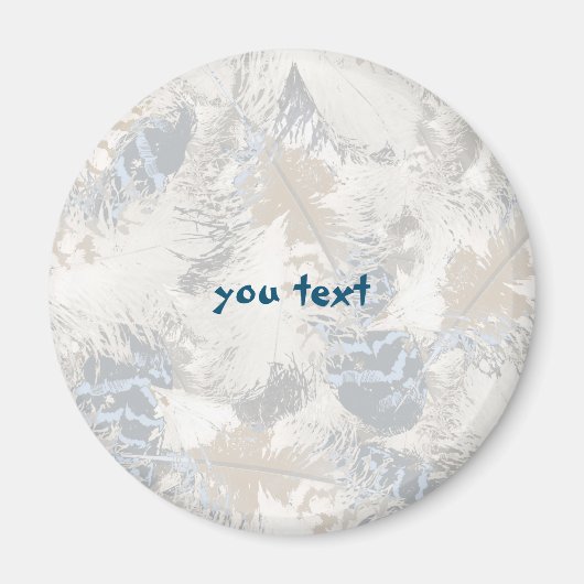 Eule Feathers, grau, beige und blau, Vogel, Licht, Magnet (Vorne)