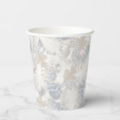 Eule Feathers, grau, beige und blau, Vogel, Licht, Pappbecher (Rückseite)