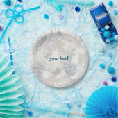 Eule Feathers, grau, beige und blau, Vogel, Licht, Pappteller (Party)