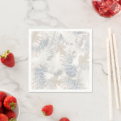 Eule Feathers, grau, beige und blau, Vogel, Licht, Serviette (Beispiel)
