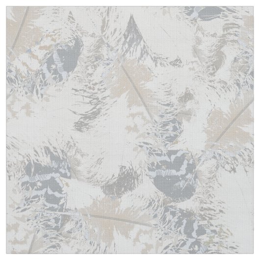 Eule Feathers, grau, beige und blau, Vogel, Licht, Stoff (Muster)