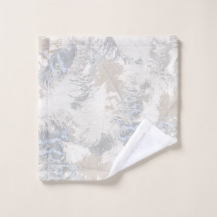 Eule Feathers, grau, beige und blau, Vogel, Licht, Waschlappen