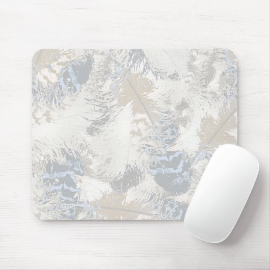 Eule Feathers, grau, grau und blau, Vogel, Mousepad (Mit Mouse)